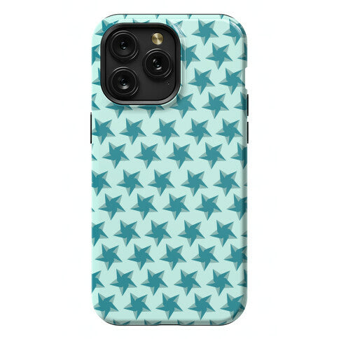 Teal Star Pattern Phone Case
